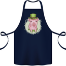 St Patricks Day Pig Cotton Apron 100% Organic Navy Blue