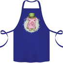 St Patricks Day Pig Cotton Apron 100% Organic Royal Blue
