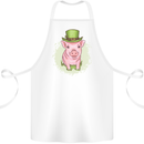 St Patricks Day Pig Cotton Apron 100% Organic White