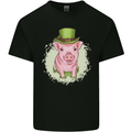 St Patricks Day Pig Kids T-Shirt Childrens Black