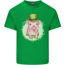 St Patricks Day Pig Kids T-Shirt Childrens Irish Green