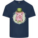 St Patricks Day Pig Kids T-Shirt Childrens Navy Blue