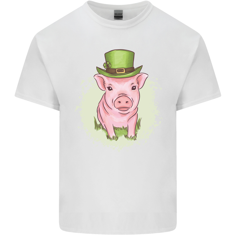 St Patricks Day Pig Kids T-Shirt Childrens White