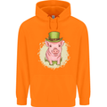 St Patricks Day Pig Mens 80% Cotton Hoodie Orange