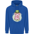 St Patricks Day Pig Mens 80% Cotton Hoodie Royal Blue