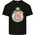 St Patricks Day Pig Mens Cotton T-Shirt Tee Top Black