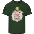 St Patricks Day Pig Mens Cotton T-Shirt Tee Top Forest Green