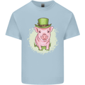St Patricks Day Pig Mens Cotton T-Shirt Tee Top Light Blue