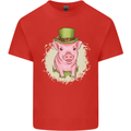 St Patricks Day Pig Mens Cotton T-Shirt Tee Top Red