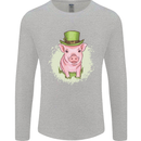 St Patricks Day Pig Mens Long Sleeve T-Shirt Sports Grey