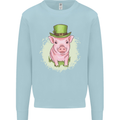 St Patricks Day Pig Mens Sweatshirt Jumper Light Blue