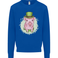 St Patricks Day Pig Mens Sweatshirt Jumper Royal Blue