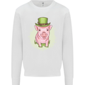 St Patricks Day Pig Mens Sweatshirt Jumper White