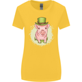 St Patricks Day Pig Womens Wider Cut T-Shirt Yellow
