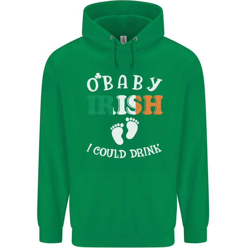 St Patricks Day Pregnant New Baby Funny Childrens Kids Hoodie Irish Green
