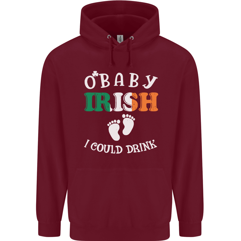 St Patricks Day Pregnant New Baby Funny Childrens Kids Hoodie Maroon