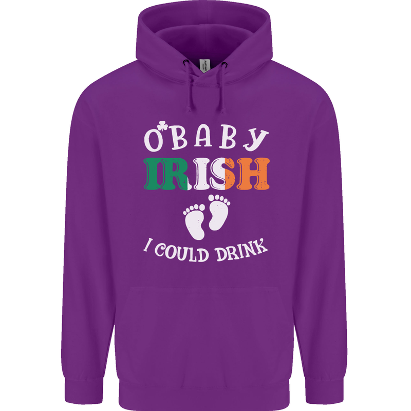 St Patricks Day Pregnant New Baby Funny Childrens Kids Hoodie Purple