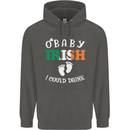 St Patricks Day Pregnant New Baby Funny Childrens Kids Hoodie Storm Grey