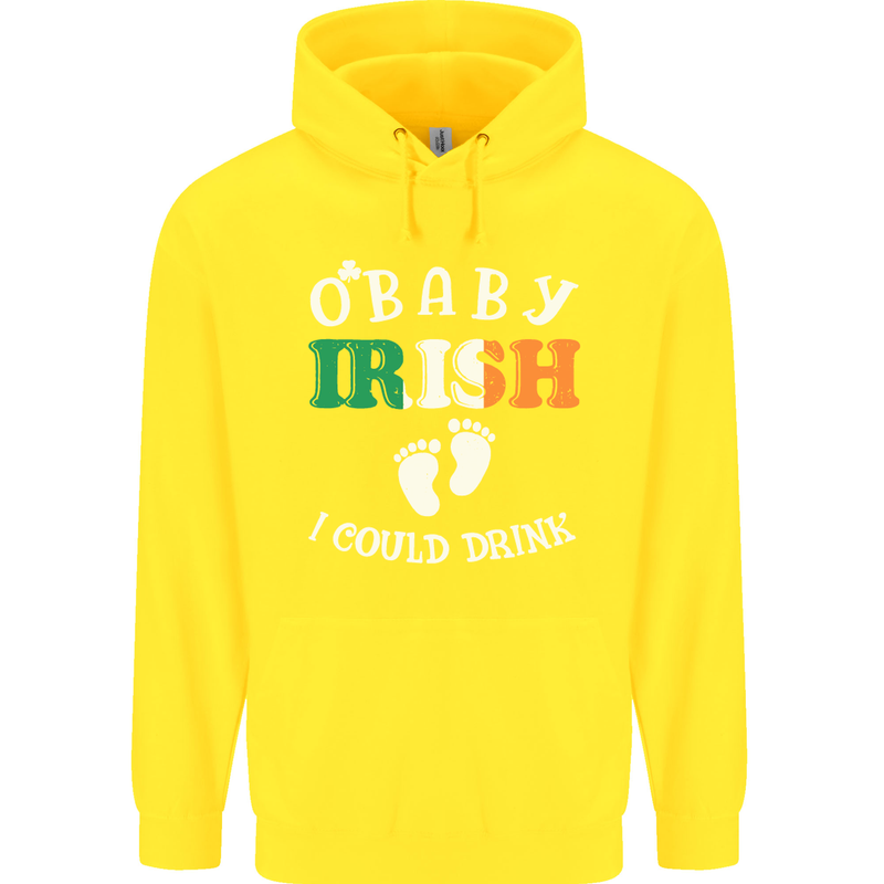 St Patricks Day Pregnant New Baby Funny Childrens Kids Hoodie Yellow