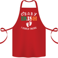 St Patricks Day Pregnant New Baby Funny Cotton Apron 100% Organic Red