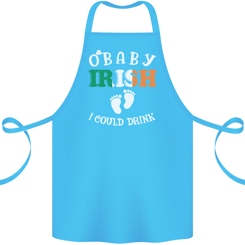 St Patricks Day Pregnant New Baby Funny Cotton Apron 100% Organic Turquoise