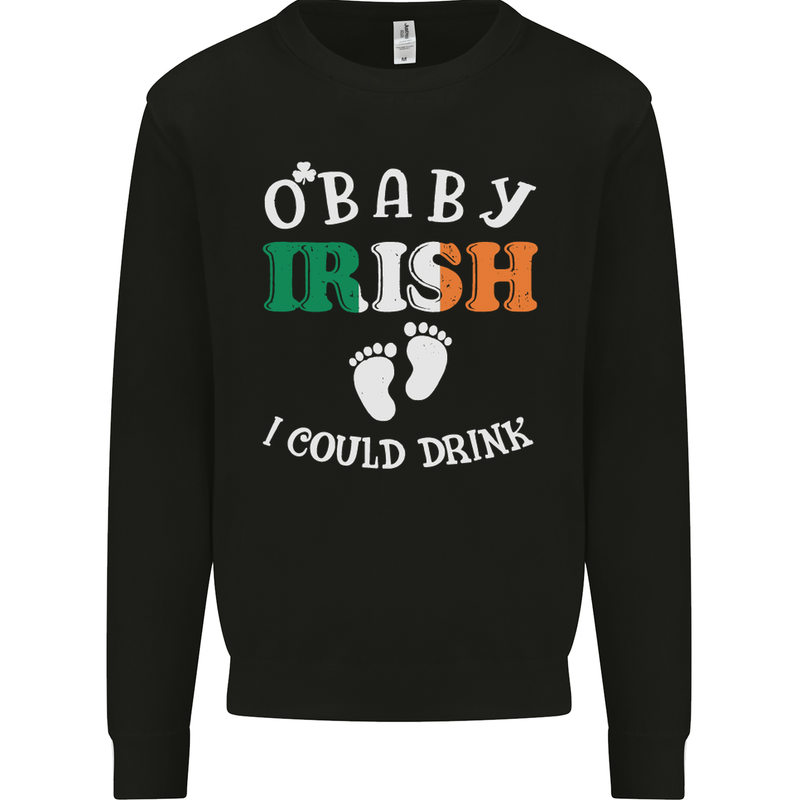 St Patricks Day Pregnant New Baby Funny Kids Sweatshirt Jumper Black