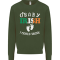 St Patricks Day Pregnant New Baby Funny Kids Sweatshirt Jumper Forest Green
