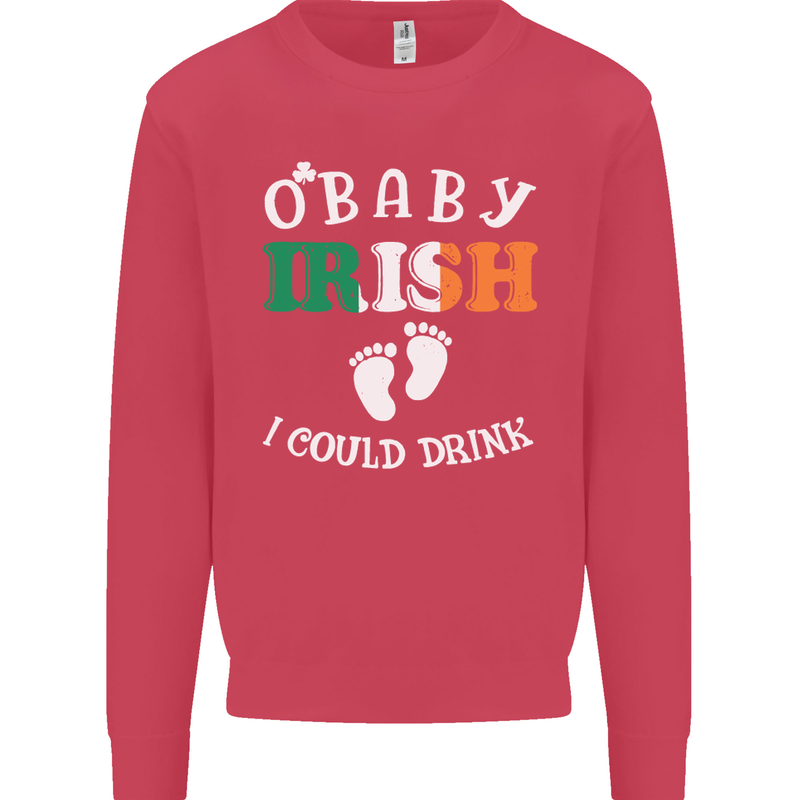 St Patricks Day Pregnant New Baby Funny Kids Sweatshirt Jumper Heliconia