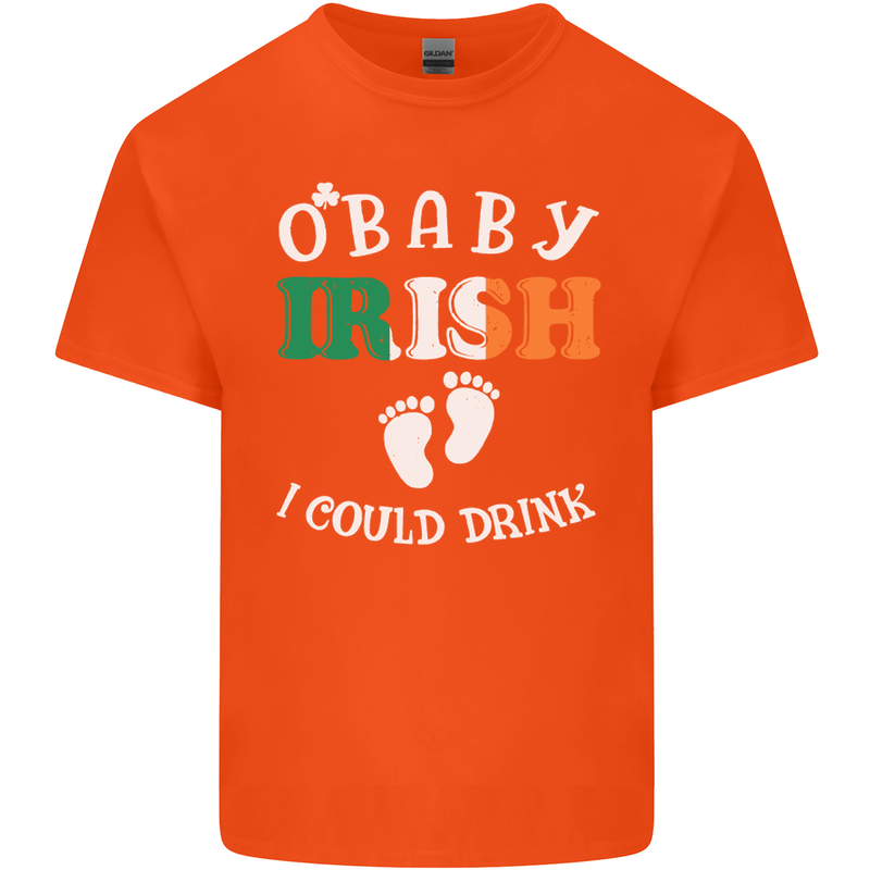 St Patricks Day Pregnant New Baby Funny Kids T-Shirt Childrens Orange