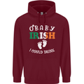 St Patricks Day Pregnant New Baby Funny Mens 80% Cotton Hoodie Maroon