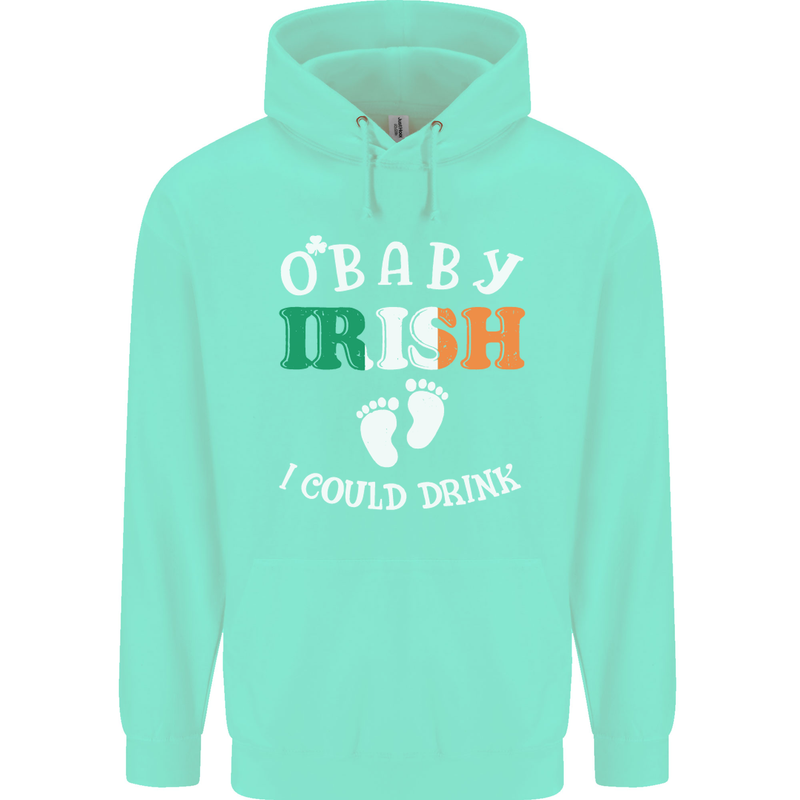 St Patricks Day Pregnant New Baby Funny Mens 80% Cotton Hoodie Peppermint