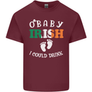 St Patricks Day Pregnant New Baby Funny Mens Cotton T-Shirt Tee Top Maroon