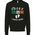 St Patricks Day Pregnant New Baby Funny Mens Sweatshirt Jumper Black