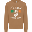 St Patricks Day Pregnant New Baby Funny Mens Sweatshirt Jumper Caramel Latte