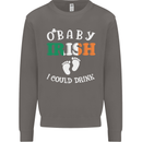 St Patricks Day Pregnant New Baby Funny Mens Sweatshirt Jumper Charcoal