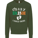 St Patricks Day Pregnant New Baby Funny Mens Sweatshirt Jumper Forest Green
