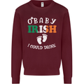 St Patricks Day Pregnant New Baby Funny Mens Sweatshirt Jumper Maroon