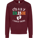 St Patricks Day Pregnant New Baby Funny Mens Sweatshirt Jumper Maroon