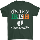 St Patricks Day Pregnant New Baby Funny Mens T-Shirt Cotton Gildan Forest Green