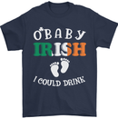 St Patricks Day Pregnant New Baby Funny Mens T-Shirt Cotton Gildan Navy Blue