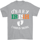 St Patricks Day Pregnant New Baby Funny Mens T-Shirt Cotton Gildan Sports Grey
