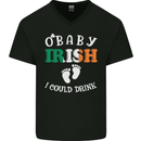 St Patricks Day Pregnant New Baby Funny Mens V-Neck Cotton T-Shirt Black