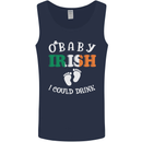St Patricks Day Pregnant New Baby Funny Mens Vest Tank Top Navy Blue