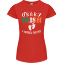 St Patricks Day Pregnant New Baby Funny Womens Petite Cut T-Shirt Red