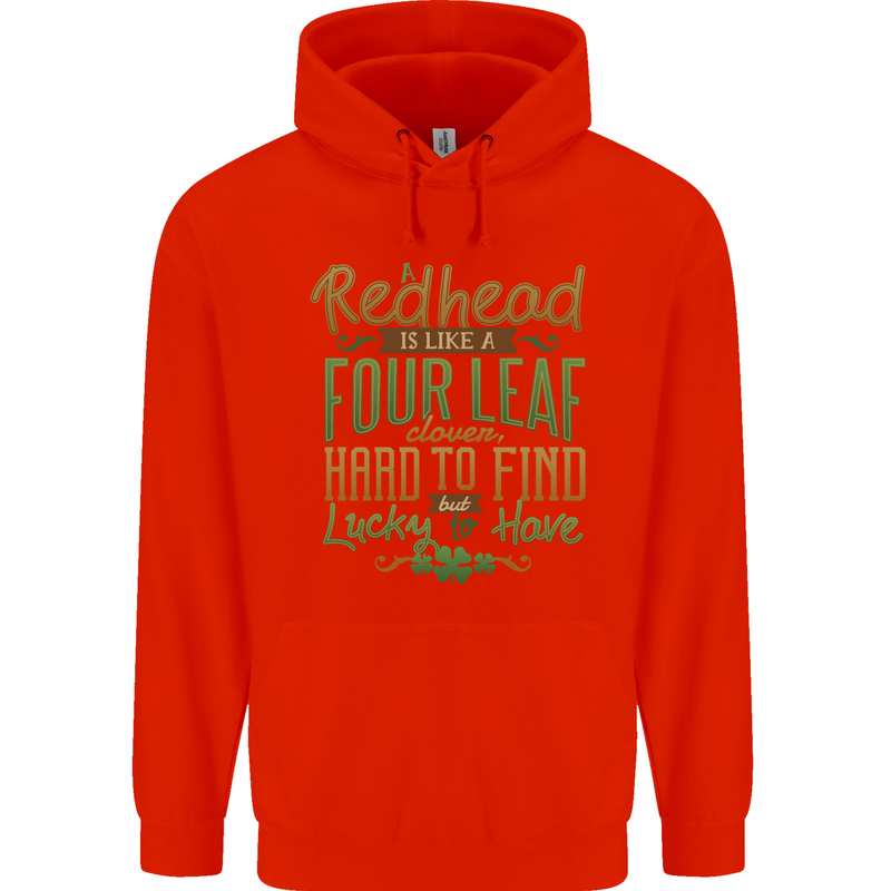 St Patricks Day Redhead Ginger Funny Irish Childrens Kids Hoodie Bright Red