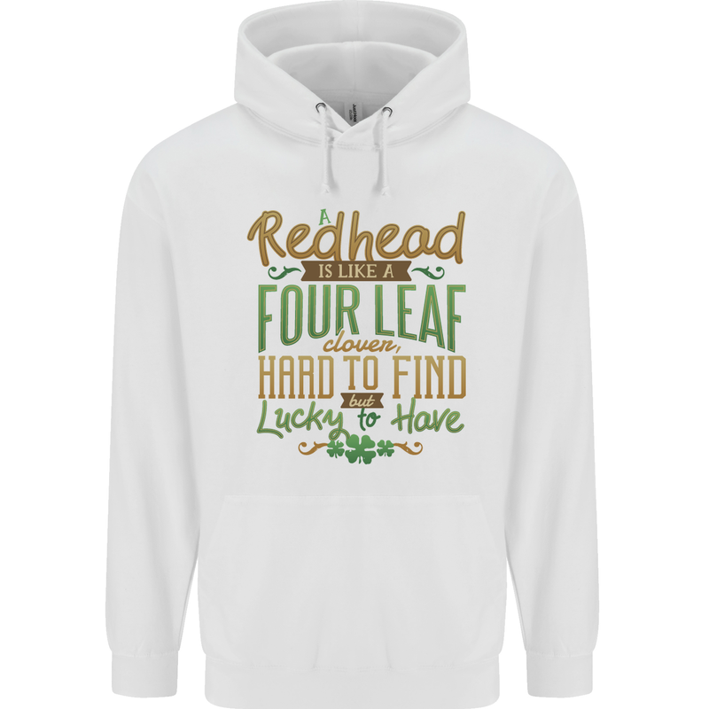 St Patricks Day Redhead Ginger Funny Irish Childrens Kids Hoodie White