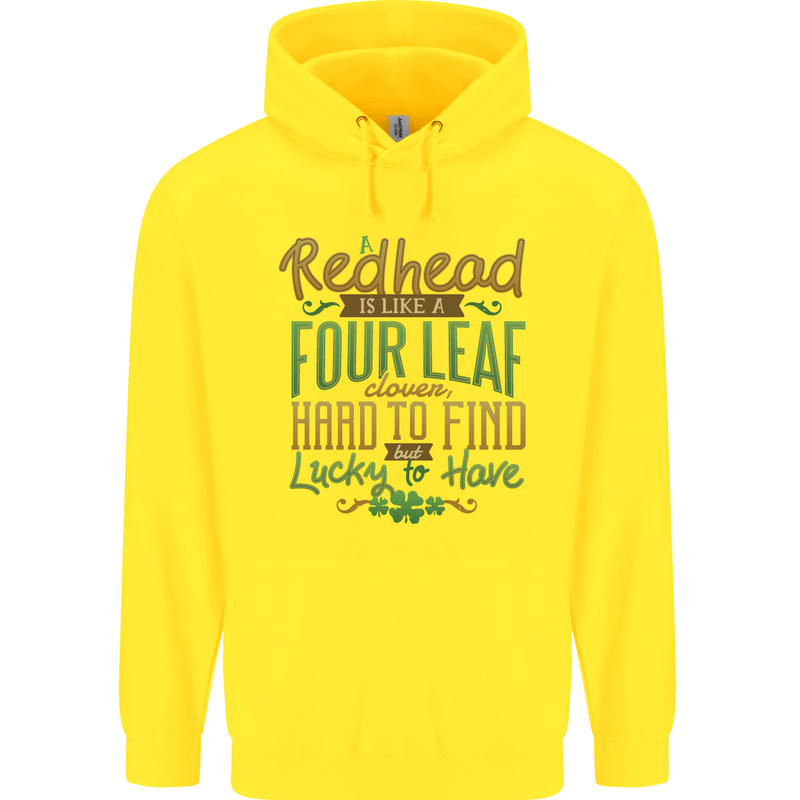 St Patricks Day Redhead Ginger Funny Irish Childrens Kids Hoodie Yellow