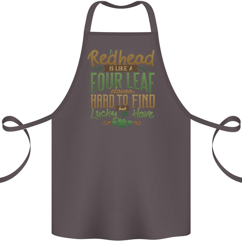 St Patricks Day Redhead Ginger Funny Irish Cotton Apron 100% Organic Dark Grey