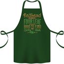 St Patricks Day Redhead Ginger Funny Irish Cotton Apron 100% Organic Forest Green