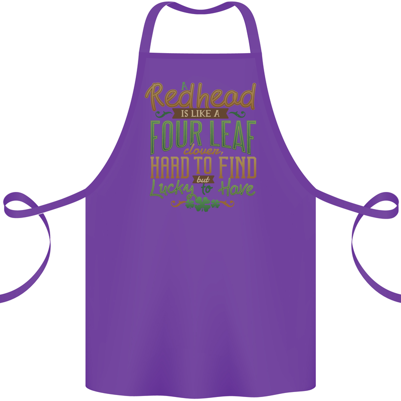St Patricks Day Redhead Ginger Funny Irish Cotton Apron 100% Organic Purple